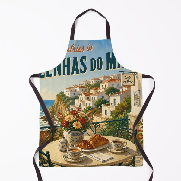 Item preview, Morning Pastries in Azenhas do Mar, Portugal: Scenic-Style Painterly Travel Poster designed and sold by LSVart.