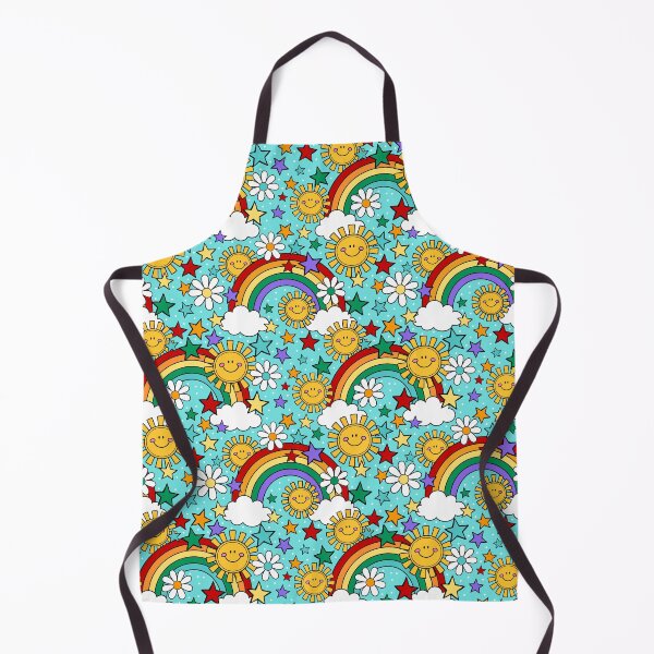 Item preview, Happy Face Sunshine and Rainbows in Aqua Blue designed and sold by KrisInStitches.
