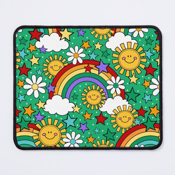 Item preview, Happy Face Sunshine and Rainbows in Green designed and sold by KrisInStitches.