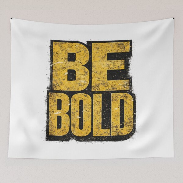 Item preview, Be Bold Yellow Distressed Typography Motivational Urban Streetwear Graphic designed and sold by DesignArtist.ia.