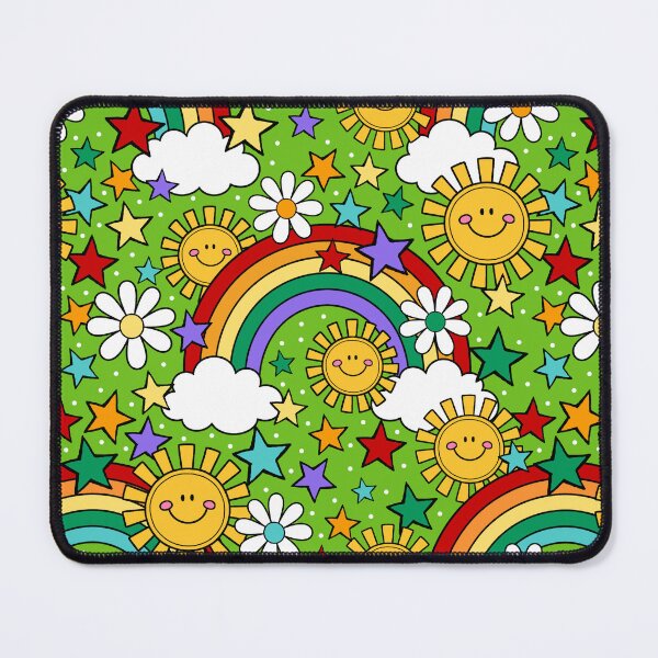 Item preview, Happy Face Sunshine and Rainbows in Lime Green designed and sold by KrisInStitches.