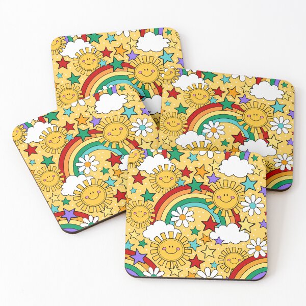 Item preview, Happy Face Sunshine and Rainbows in Yellow designed and sold by KrisInStitches.