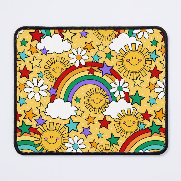 Item preview, Happy Face Sunshine and Rainbows in Yellow designed and sold by KrisInStitches.