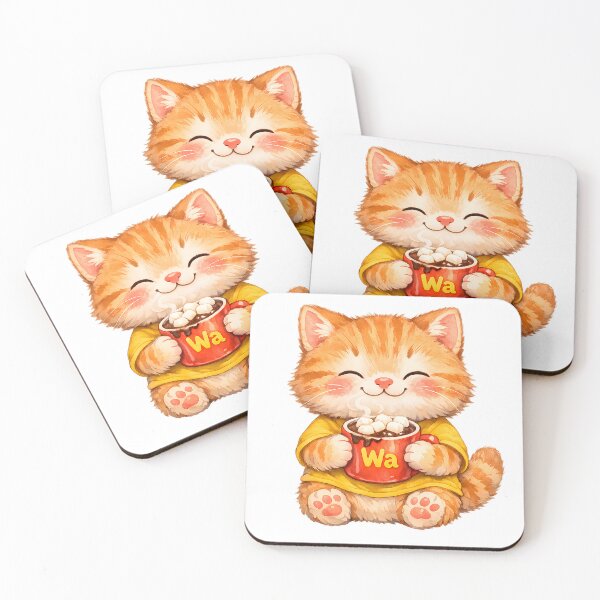 Item preview, Orange Tabby Cat Drinking Hot Chocolate designed and sold by Wawa5656.