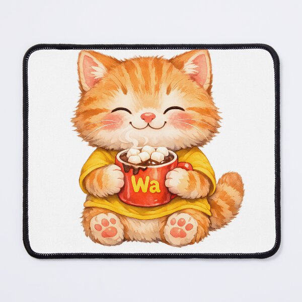 Item preview, Orange Tabby Cat Drinking Hot Chocolate designed and sold by Wawa5656.