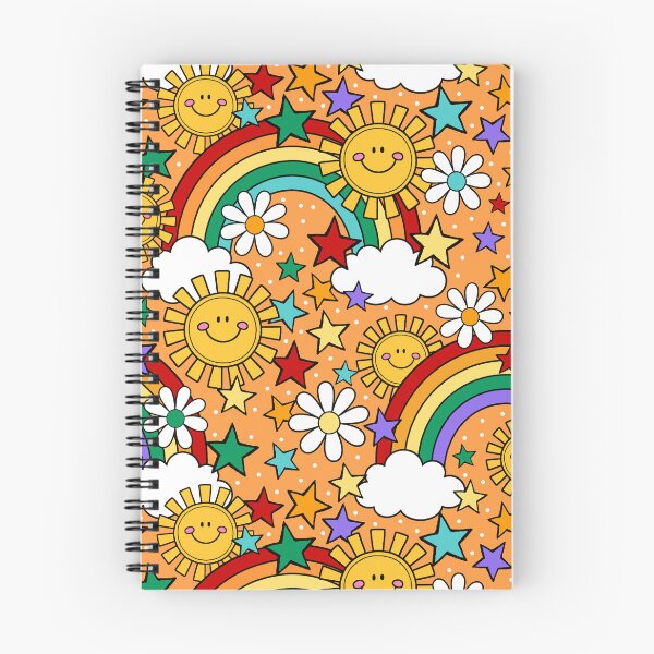 Item preview, Happy Face Sunshine and Rainbows in Orange designed and sold by KrisInStitches.