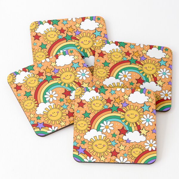 Item preview, Happy Face Sunshine and Rainbows in Orange designed and sold by KrisInStitches.