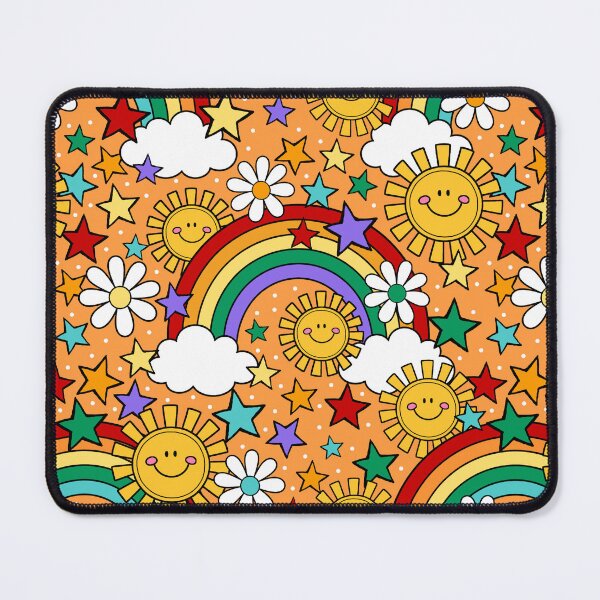 Item preview, Happy Face Sunshine and Rainbows in Orange designed and sold by KrisInStitches.