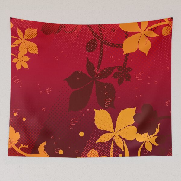 Item preview, Autumn Leaves Red Botanical Pattern designed and sold by chaaval.