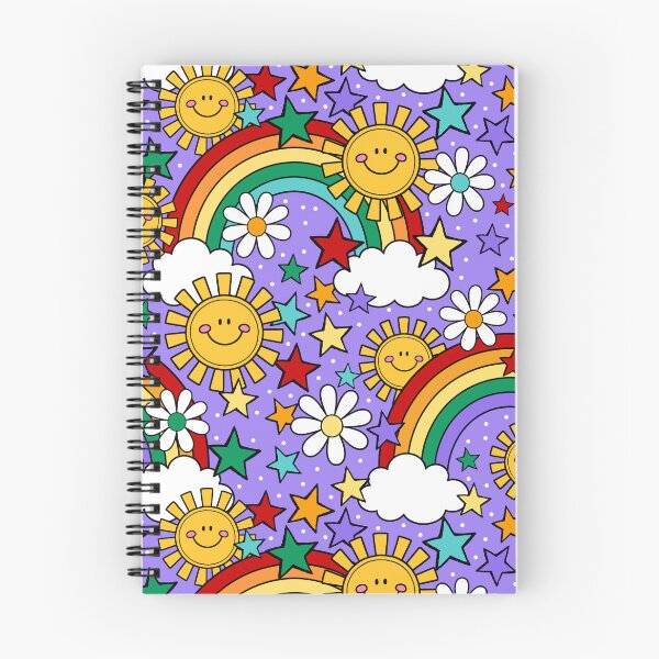 Item preview, Happy Face Sunshine and Rainbows in Purple designed and sold by KrisInStitches.