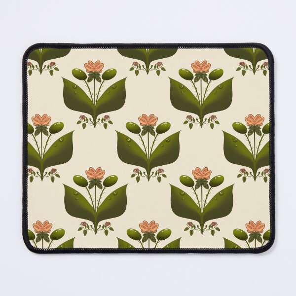 Item preview, Verdant Bloom Olive Green Art Nouveau Floral Pattern designed and sold by Almanzart.