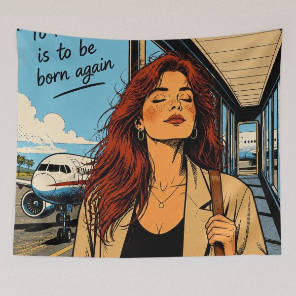 Item preview, To Return Is to Be Born Again | Retro Comic Travel Art designed and sold by reflejoentinta.
