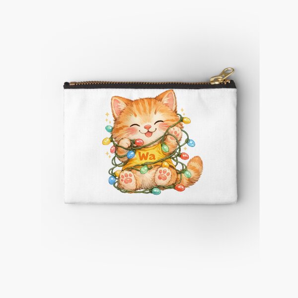 Item preview, Orange Tabby Cat Wrapped in Christmas Lights designed and sold by Wawa5656.