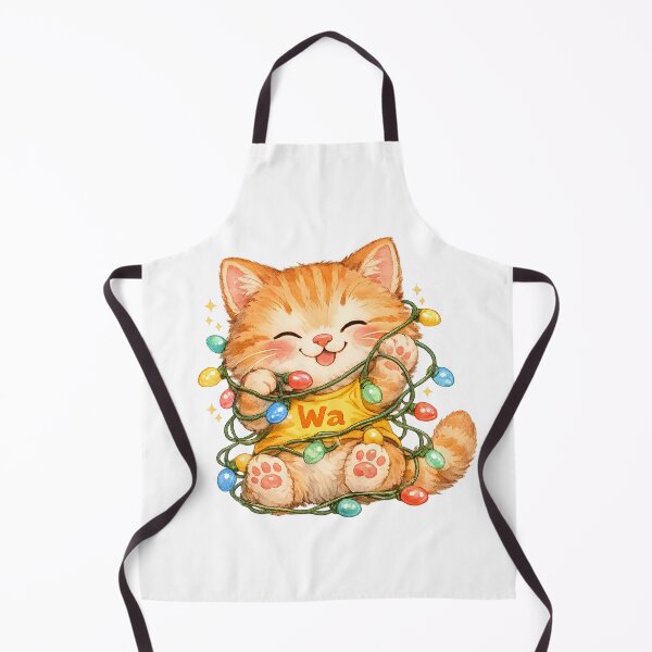 Item preview, Orange Tabby Cat Wrapped in Christmas Lights designed and sold by Wawa5656.