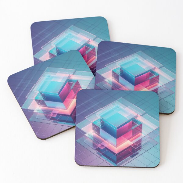 Item preview,  Geometric glass structure of transparent cubes designed and sold by Mike Kiev art.