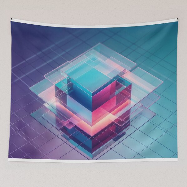 Item preview,  Geometric glass structure of transparent cubes designed and sold by Mike Kiev art.