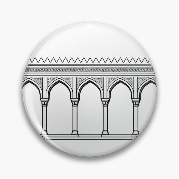 Item preview, Islamic Courtyard Arcade | Historic Mosque Architecture | Black and White Vector designed and sold by DesertInkArt.