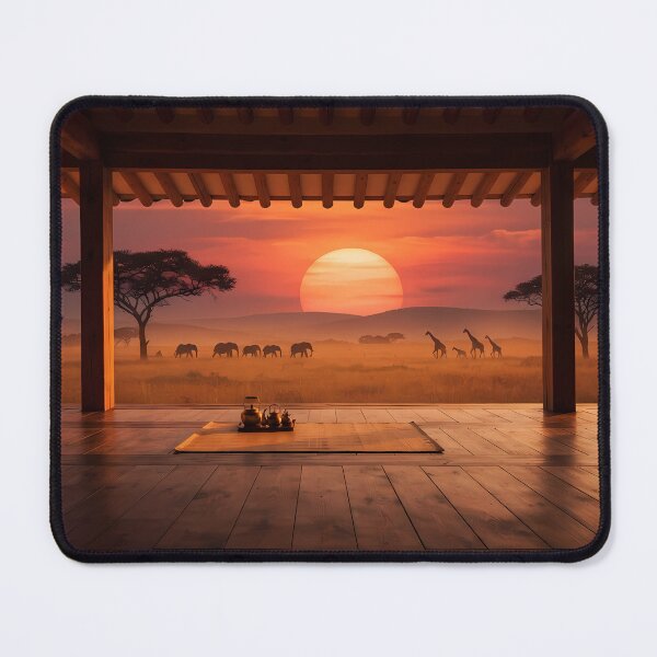 Item preview, Hanok Window to the World: Serengeti Golden Sunset | Cinematic African Wildlife Art designed and sold by SOOstudio73.