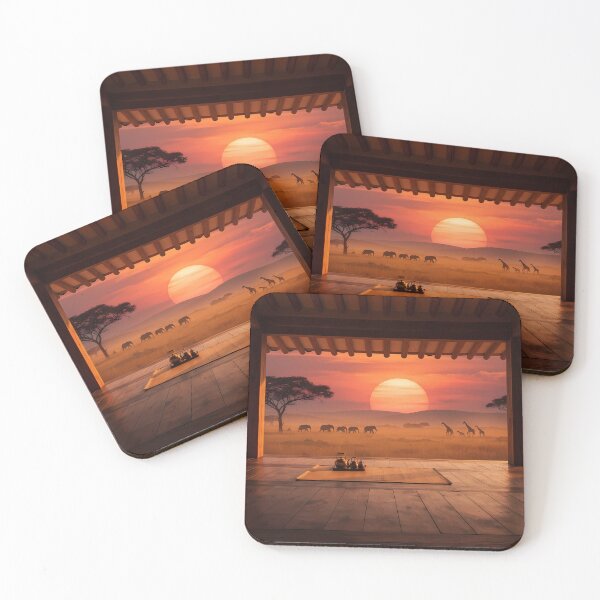 Item preview, Hanok Window to the World: Serengeti Golden Sunset | Cinematic African Wildlife Art designed and sold by SOOstudio73.