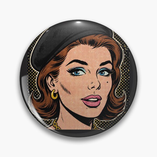 Item preview, Brunette Woman Black Beret Gold Pop Art Portrait designed and sold by MAISON SYLVIE.