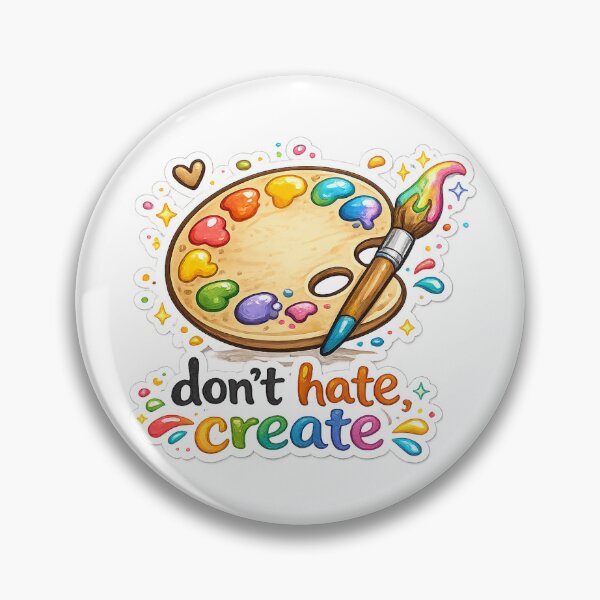 Item preview, Don’t Hate, Create – Colorful Artist Palette & Paintbrush Sticker designed and sold by stickalena.