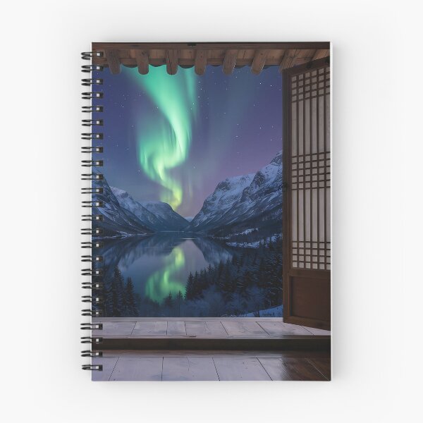 Item preview, Hanok Window to the World: Norwegian Aurora | Cinematic Korean Traditional Art designed and sold by SOOstudio73.