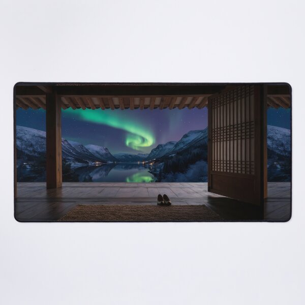 Item preview, Hanok Window to the World: Norwegian Aurora | Cinematic Korean Traditional Art designed and sold by SOOstudio73.