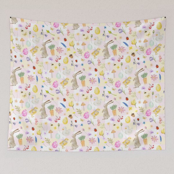 Item preview, Watercolor Easter Bunny Spring Pattern designed and sold by jianina-alondra.
