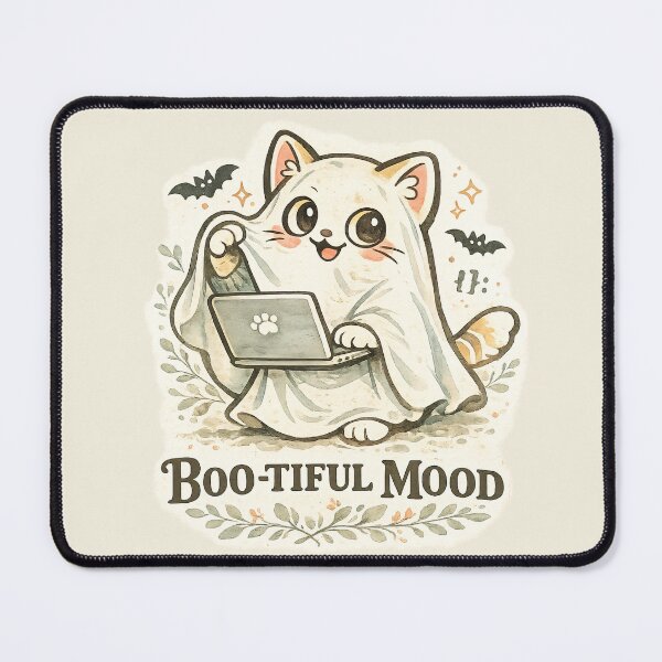 Item preview, Boo-tiful Mood Cute Ghost Cat Coding – Halloween Programmer Cottagecore Gift designed and sold by SanaCreation13.