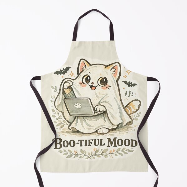 Item preview, Boo-tiful Mood Cute Ghost Cat Coding – Halloween Programmer Cottagecore Gift designed and sold by SanaCreation13.