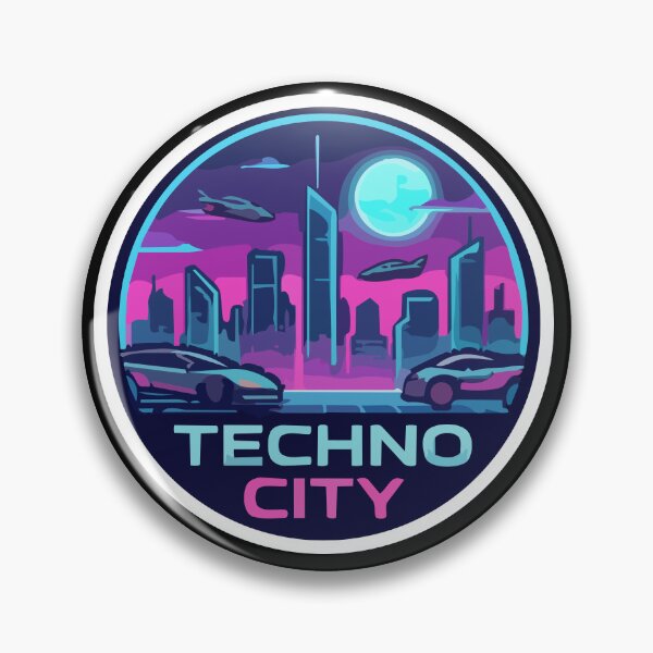 Item preview, Techno City Cyberpunk Synthwave Vector Skyline designed and sold by All Year Summer Co..