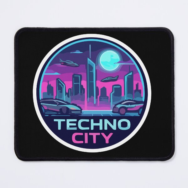 Item preview, Techno City Cyberpunk Synthwave Vector Skyline designed and sold by All Year Summer Co..