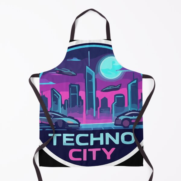 Item preview, Techno City Cyberpunk Synthwave Vector Skyline designed and sold by All Year Summer Co..