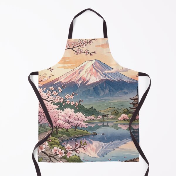 Item preview, Mount Fuji Cherry Blossom Spring - Japanese Watercolor Frame designed and sold by Visual Chillout by GP .