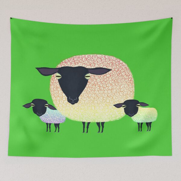 Item preview, Mother Sheep with Her Two Lambs designed and sold by TamaAnimalArt.