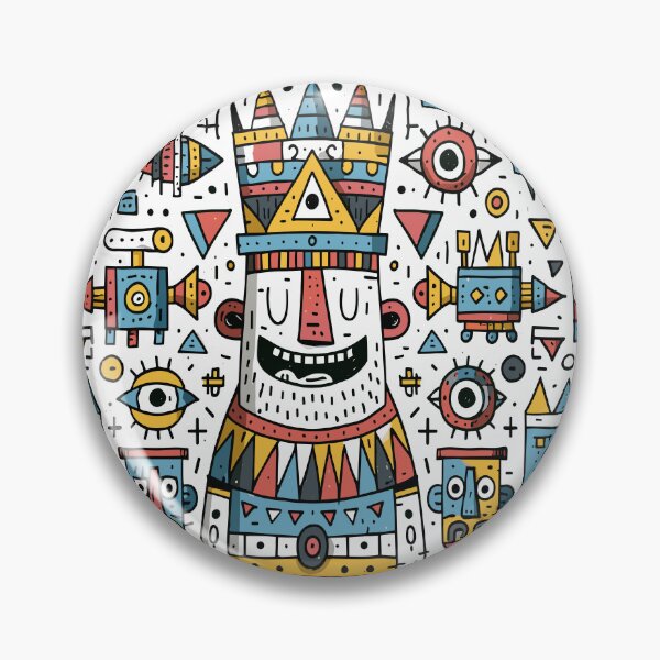 Item preview, Intricate Doodle King Abstract Folk Art Spirit designed and sold by Romgora.
