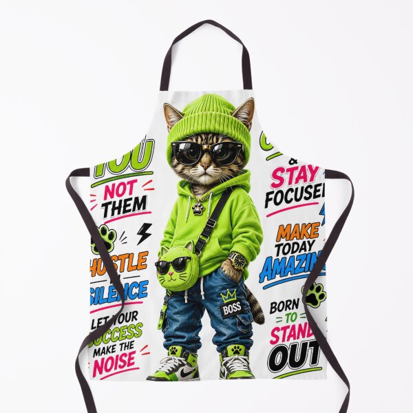 Item preview, Be You, Not Them – Neon Green Street Cat Motivational Graffiti Design designed and sold by abdlhakim taoufik.