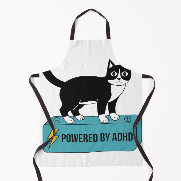 Item preview, Powered By ADHD Cat Pink – Funny Battery Cat Design designed and sold by Charonde.