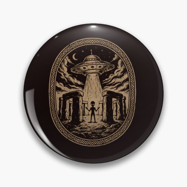 Item preview, Alien UFO Stonehenge Vintage Style Space History Hunting designed and sold by w66aboo.