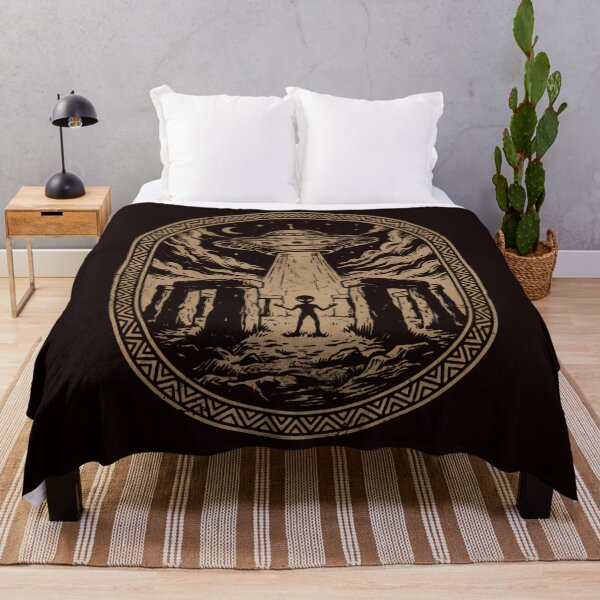 Item preview, Alien UFO Stonehenge Vintage Style Space History Hunting designed and sold by w66aboo.