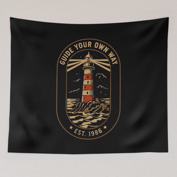 Item preview, Guide Your Own Way Lighthouse Vintage T-Shirt Design designed and sold by phsycartwork.