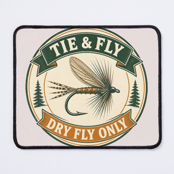Item preview, Tie and Fly Dry Fly Only - Vintage Fly Fishing Graphic designed and sold by ThirdShiftLab.