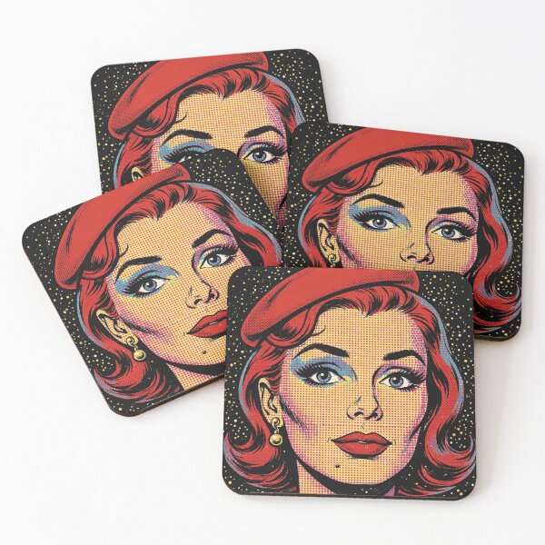 Item preview, Redhead Woman Red Beret Starry Night Pop Art Portrait designed and sold by MAISON SYLVIE.