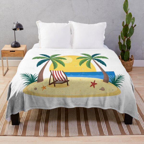 Item preview, Tropical Beach Paradise Sunset with Palm Trees | Summer Vacation Island Art designed and sold by Awarrie.