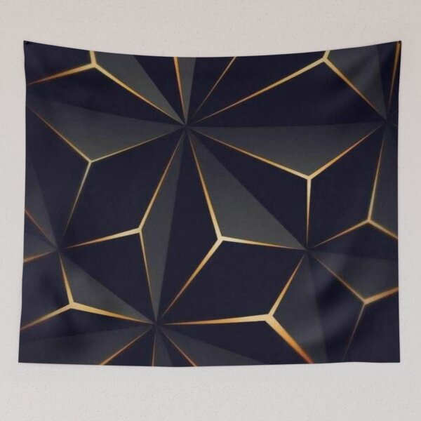 Item preview, Black Grey and golden tiles metallic tiles Simple minimalist decor pattern designed and sold by Arjun4282.