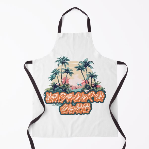 Item preview, Vacation Time ASL Fingerspelling | Retro Tropical Beach Sunset designed and sold by ASL SIGNPRO CLEARSIGNS.