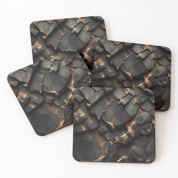 Item preview, Black Grey and golden tiles rock texture Simple minimalist decor pattern designed and sold by Arjun4282.