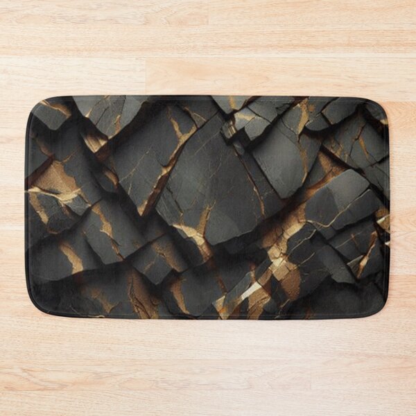 Item preview, Black Grey and golden tiles rock texture Simple minimalist decor pattern designed and sold by Arjun4282.