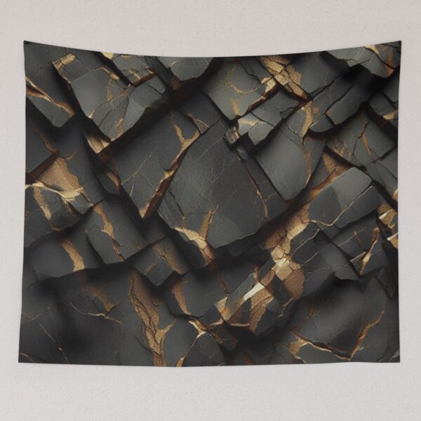 Item preview, Black Grey and golden tiles rock texture Simple minimalist decor pattern designed and sold by Arjun4282.