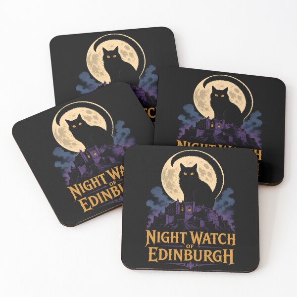 Item preview, Edinburgh Night Watch – Moonlit Castle Cat designed and sold by Fenay Designs.